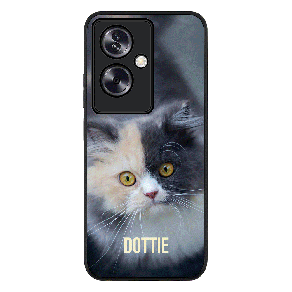 Personalized Pet Cat Phone Case - Oppo - A79 5G / Rugged Black - Stylizedd