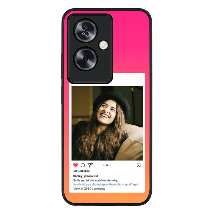Oppo A79 5G / Rugged Black Custom Photo Instagram Post Template, Phone Case - Oppo - Stylizedd.com