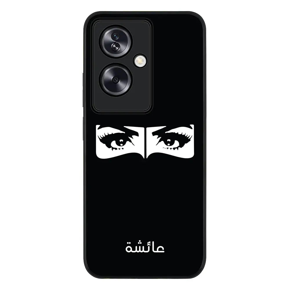 Oppo A79 5G / Rugged Black Custom Name Niqabi Eye, Phone Case - Oppo - Stylizedd.com