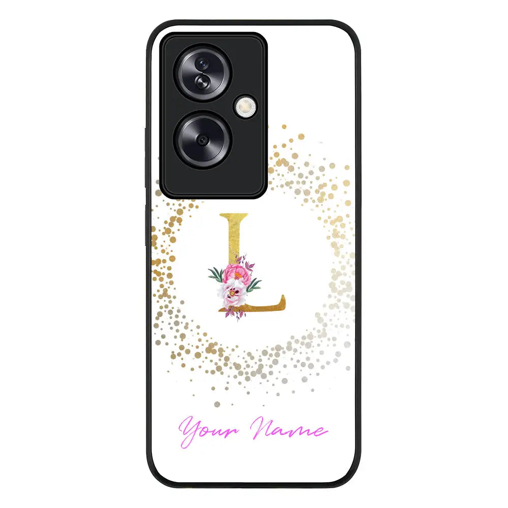 Oppo A79 5G / Rugged Black Floral Initial Phone Case - Oppo - Stylizedd.com