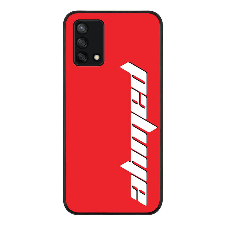 Oppo A95 4G / Oppo F19 / Rugged Black Phone Case Custom Text, Vertical Name Phone Case - Oppo - Stylizedd