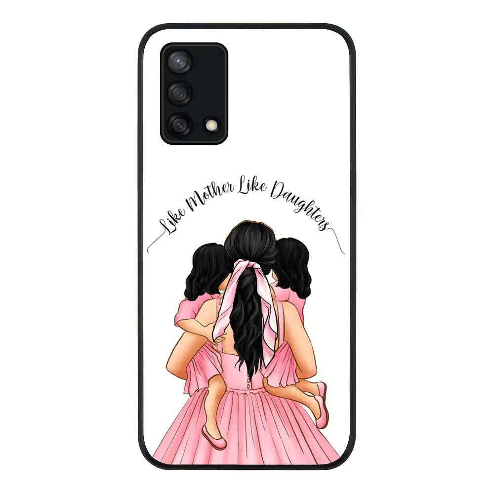 Oppo A95 4G / Oppo F19 Rugged Black Mother 2 daughters Custom Clipart, Text Phone Case - Oppo - Stylizedd.com