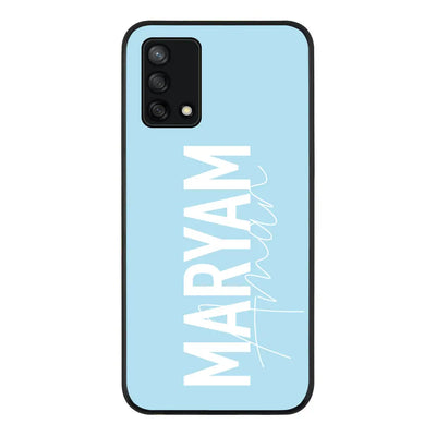 Oppo A95 4G / Oppo F19 / Rugged Black Phone Case Personalized Name Vertical, Phone Case - Oppo - Stylizedd