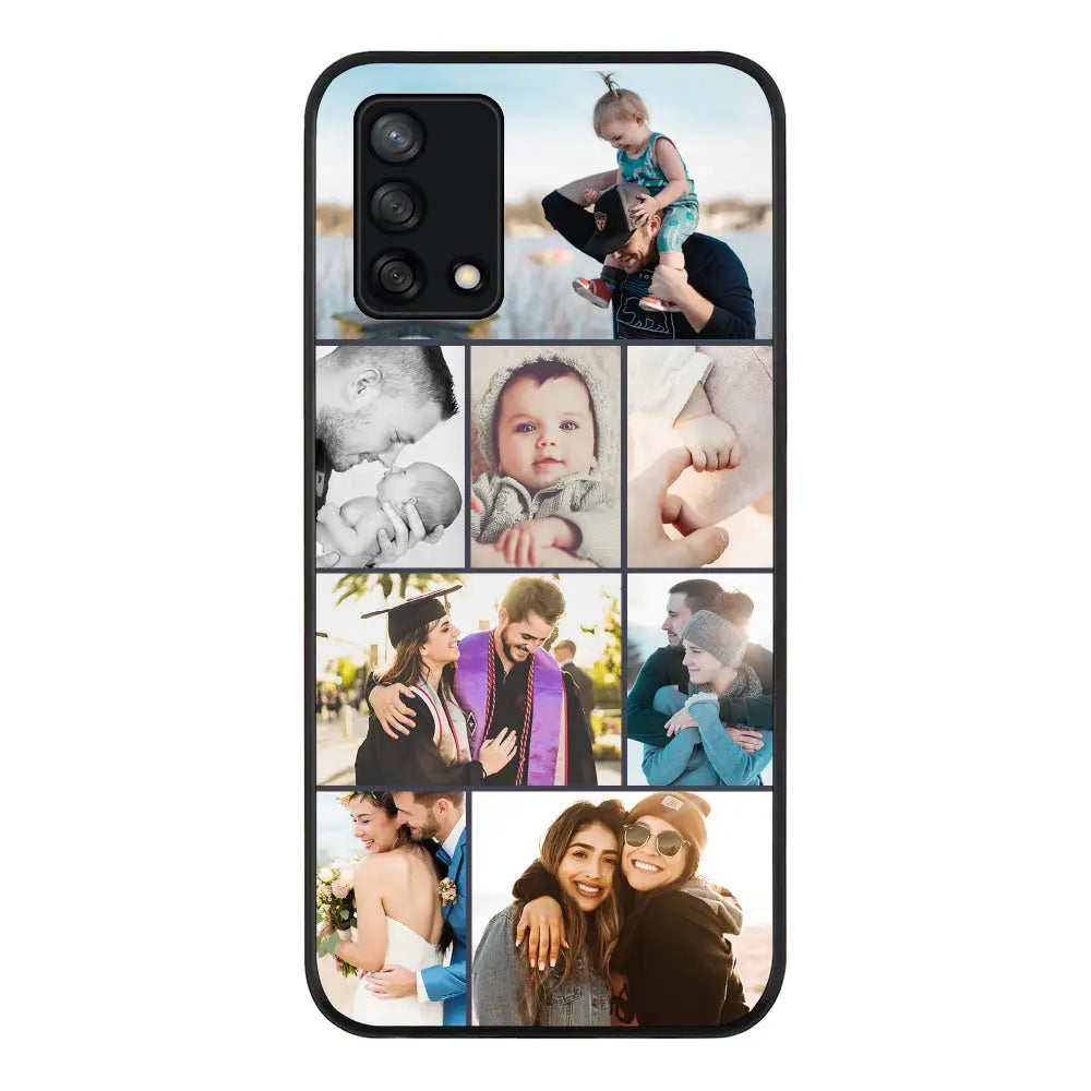 Oppo A95 4G / Oppo F19 Rugged Black Personalised Photo Collage Grid Phone Case - Oppo - Stylizedd.com