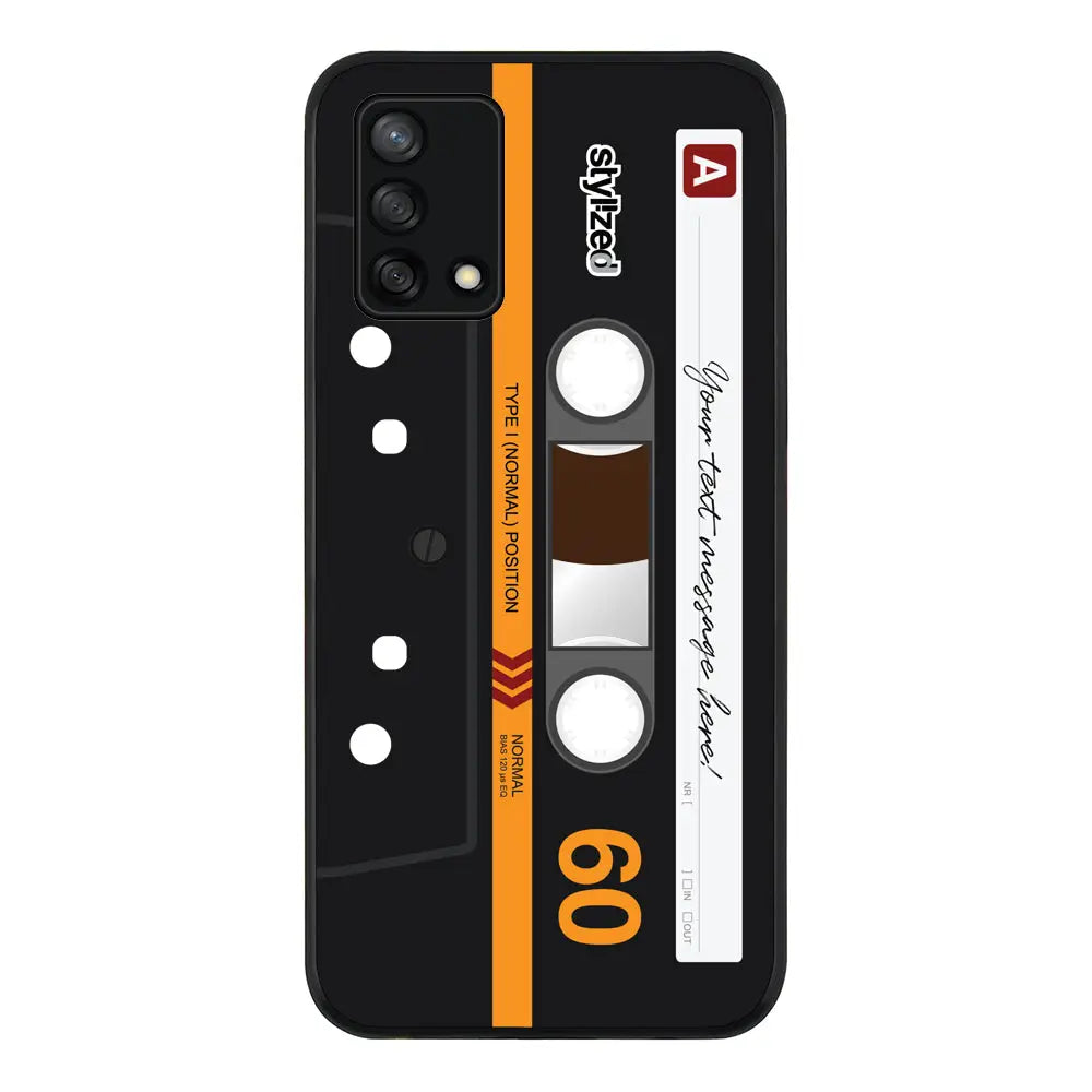 Oppo A95 4G / Oppo F19 / Rugged Black Phone Case Custom Retro Cassette Tape Phone Case - Oppo - Stylizedd