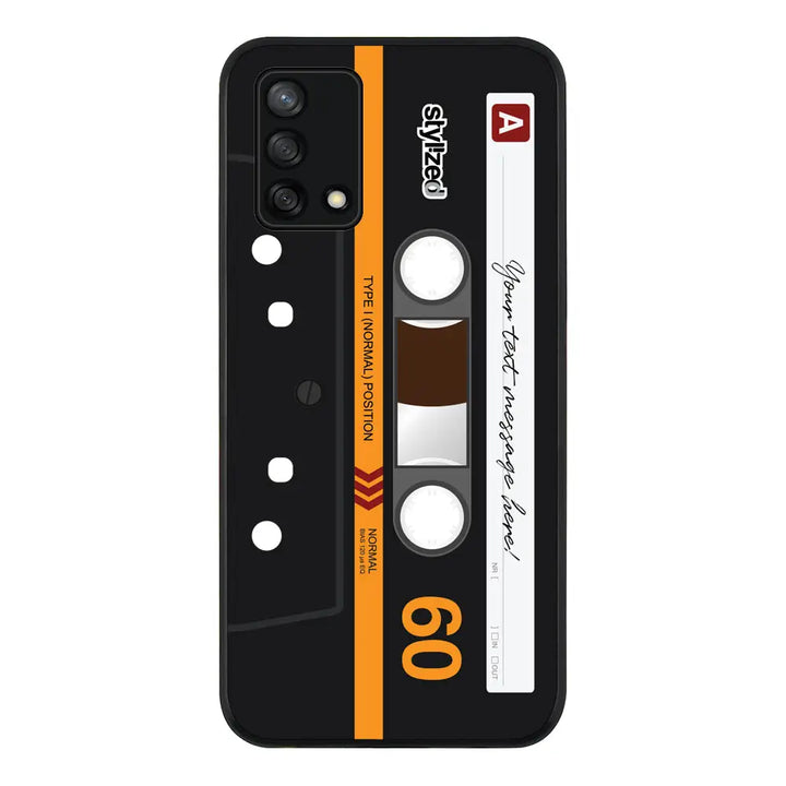 Oppo A95 4G / Oppo F19 / Rugged Black Phone Case Custom Retro Cassette Tape Phone Case - Oppo - Stylizedd