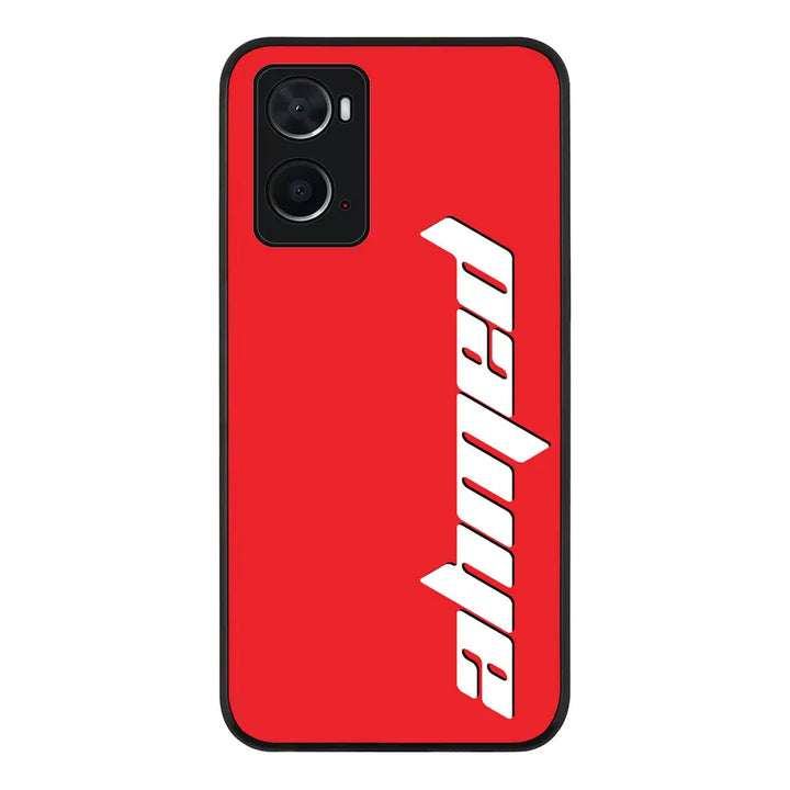 Oppo A96 4G / A36 / A76 / Rugged Black Phone Case Custom Text, Vertical Name Phone Case - Oppo - Stylizedd