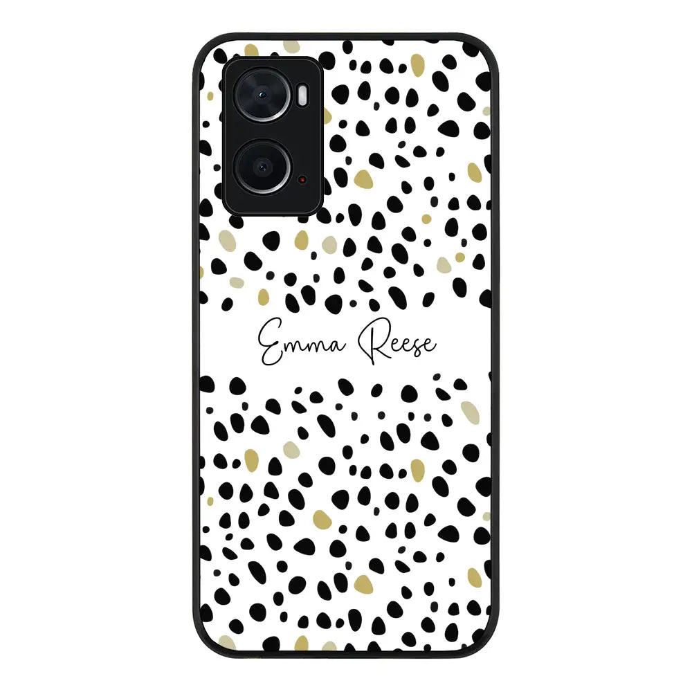 Oppo A96 4G / A36 / A76 Rugged Black Pebble Multi Color Custom Text, My Name Phone Case - Oppo - Stylizedd.com