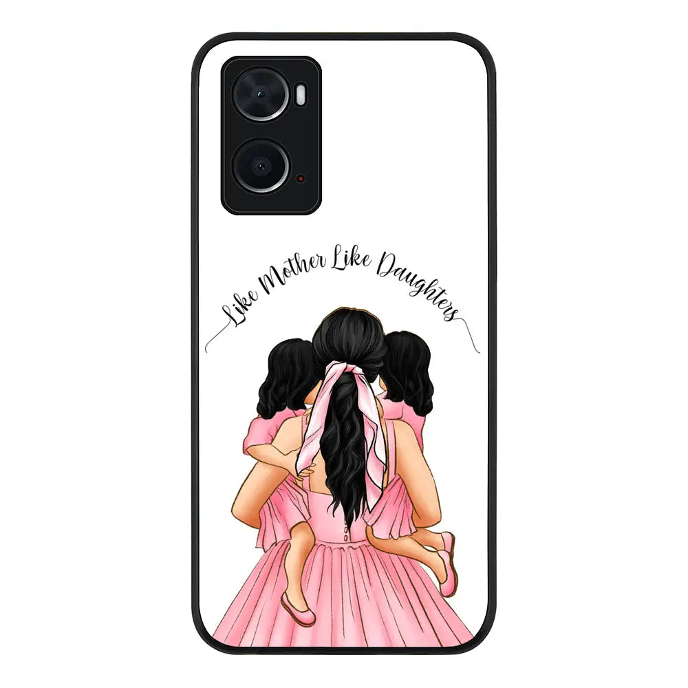 Oppo A96 4G / A36 / A76 Rugged Black Mother 2 daughters Custom Clipart, Text Phone Case - Oppo - Stylizedd.com