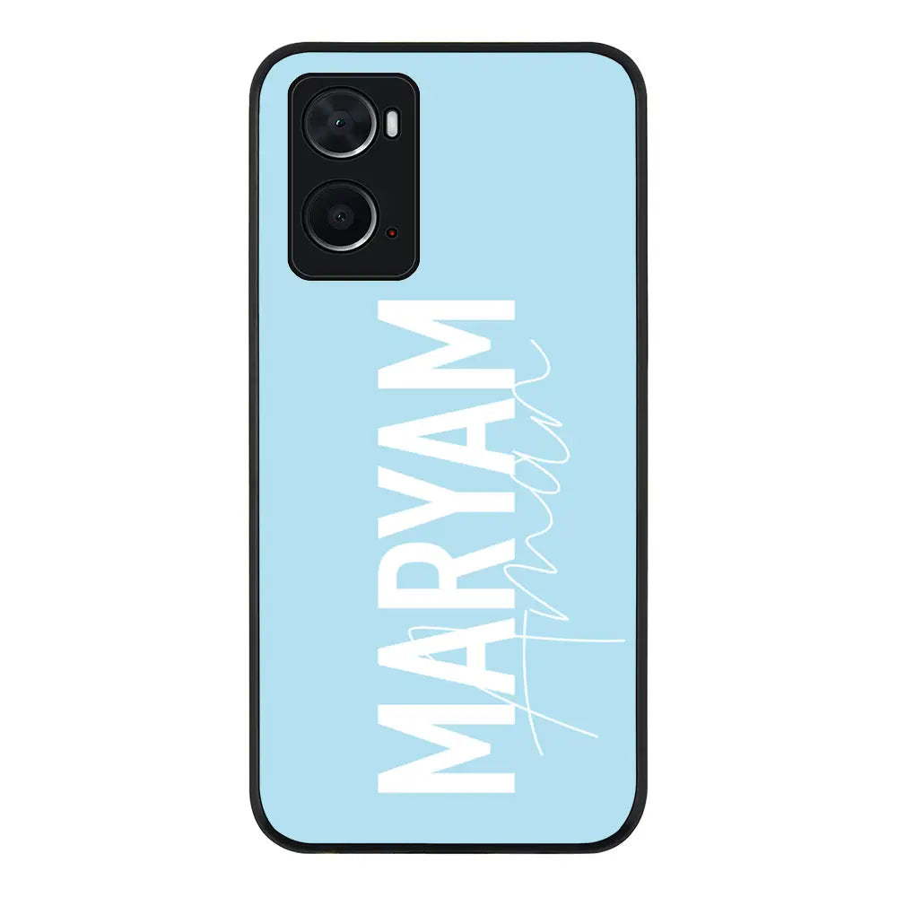 Oppo A96 4G / A36 / A76 / Rugged Black Personalized Name Vertical, Phone Case - Oppo - Stylizedd.com