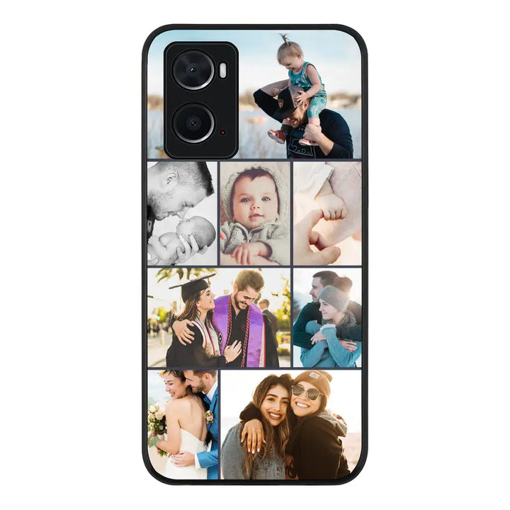 Oppo A96 4G / A36 / A76 / Rugged Black Personalised Photo Collage Grid Phone Case - Oppo - Stylizedd.com