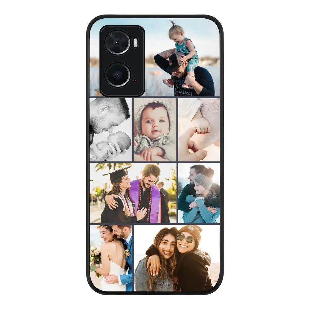 Oppo A96 4G / A36 / A76 Rugged Black Personalised Photo Collage Grid Phone Case - Oppo - Stylizedd.com