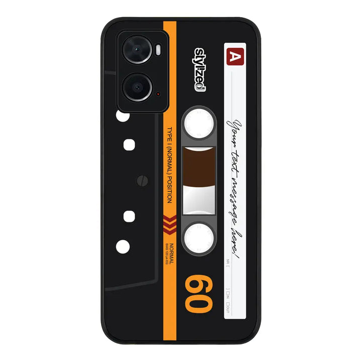 Oppo A96 4G / A36 / A76 / Rugged Black Phone Case Custom Retro Cassette Tape Phone Case - Oppo - Stylizedd