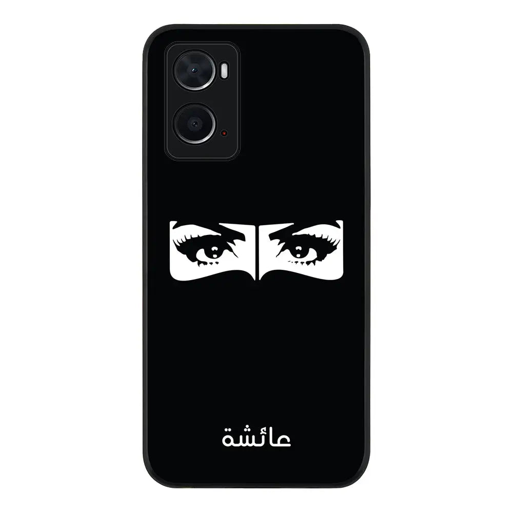 Oppo A96 4G / A36 / A76 / Rugged Black Custom Name Niqabi Eye, Phone Case - Oppo - Stylizedd.com