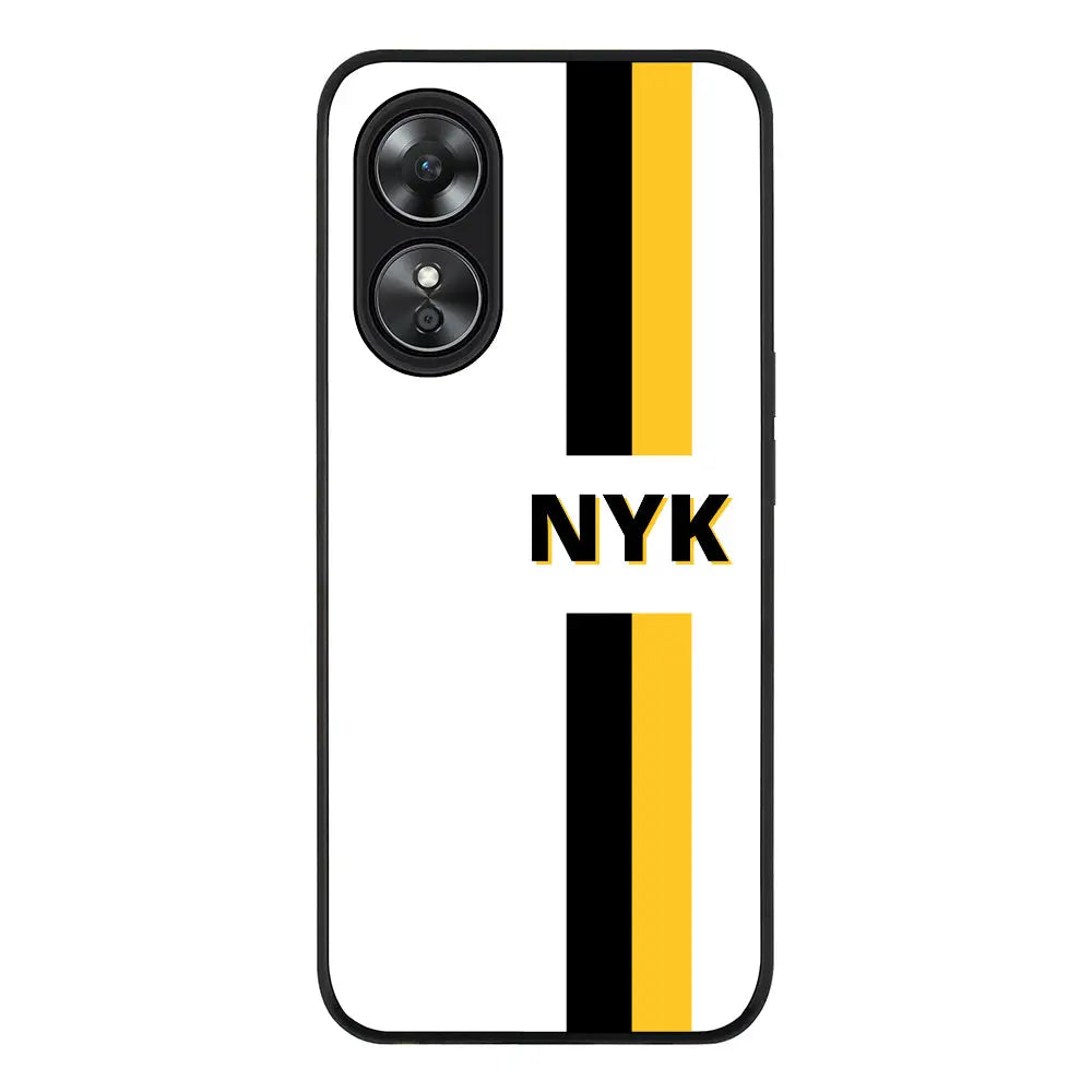 Oppo A97 / Rugged Black Phone Case Custom Striped Monogram Phone Case - Oppo - Stylizedd