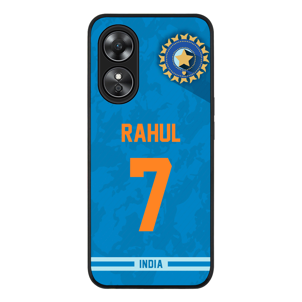 Oppo A97 / Rugged Black Personalized Cricket Jersey Phone Case Custom Name & Number - Oppo - Stylizedd.com