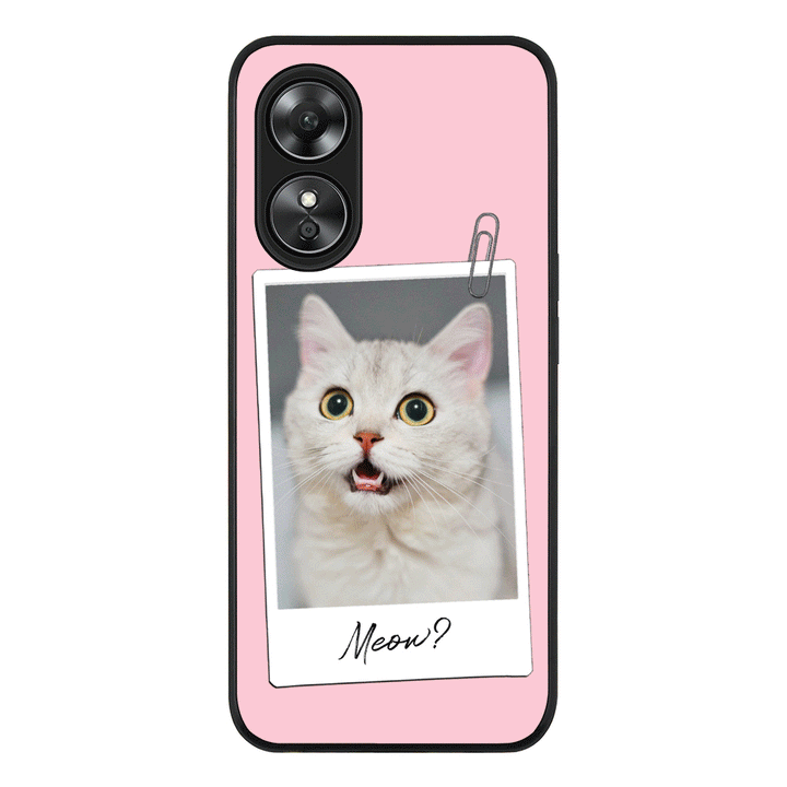Oppo A97 / Rugged Black Polaroid Photo Pet Cat, Phone Case - Oppo - Stylizedd.com