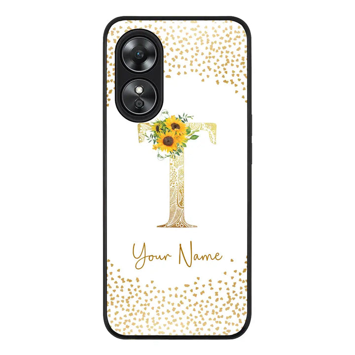 Oppo A97 / Rugged Black Floral Mandala Initial Phone Case - Oppo - Stylizedd.com