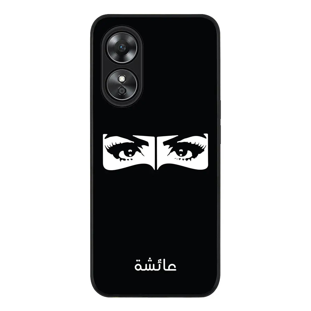 Oppo A97 / Rugged Black Custom Name Niqabi Eye, Phone Case - Oppo - Stylizedd.com