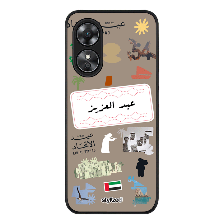 Oppo A97 / Rugged Black Custom Eid Al Etihad 54 National Day Sticker, Phone Case - Oppo - Stylizedd.com
