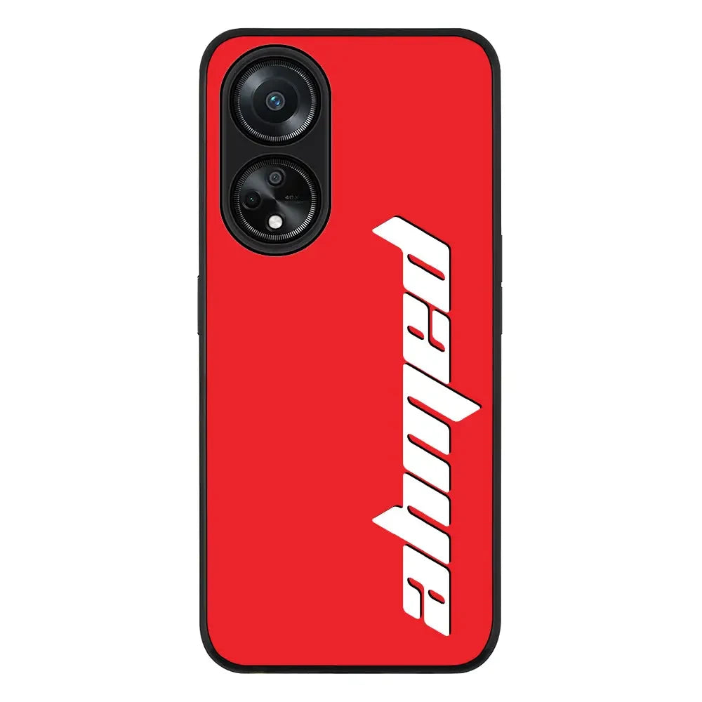 Oppo A98 / Rugged Black Phone Case Custom Text, Vertical Name Phone Case - Oppo - Stylizedd