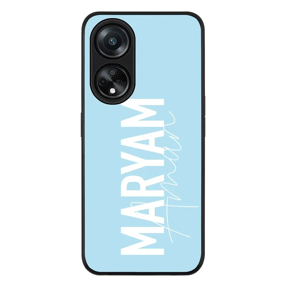 Personalized Name Vertical Phone Case - Oppo - A98 / Rugged Black - Stylizedd