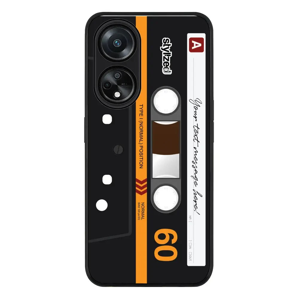 Oppo A98 / Rugged Black Phone Case Custom Retro Cassette Tape Phone Case - Oppo - Stylizedd