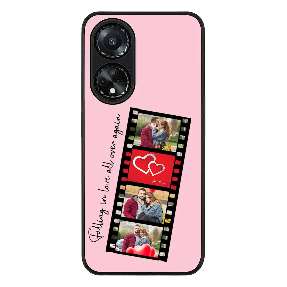 Custom Valentine Photo Film Strips Phone Case - Oppo - A98 / Rugged Black - Stylizedd