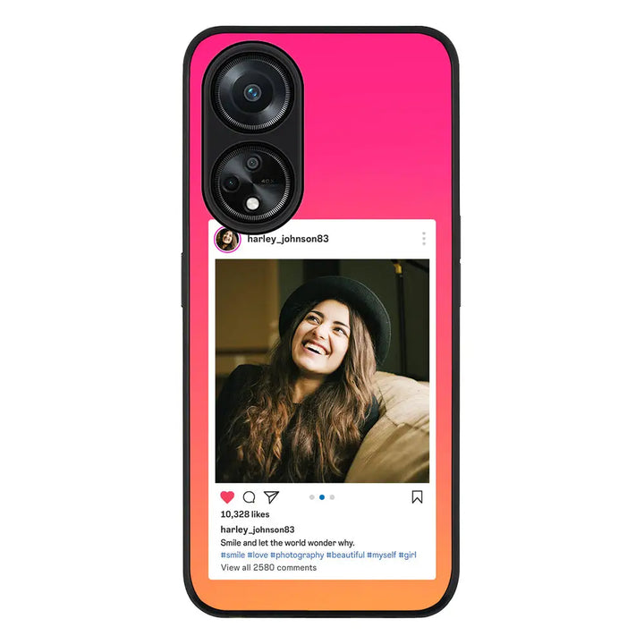 Oppo A98 / Rugged Black Custom Photo Instagram Post Template, Phone Case - Oppo - Stylizedd.com