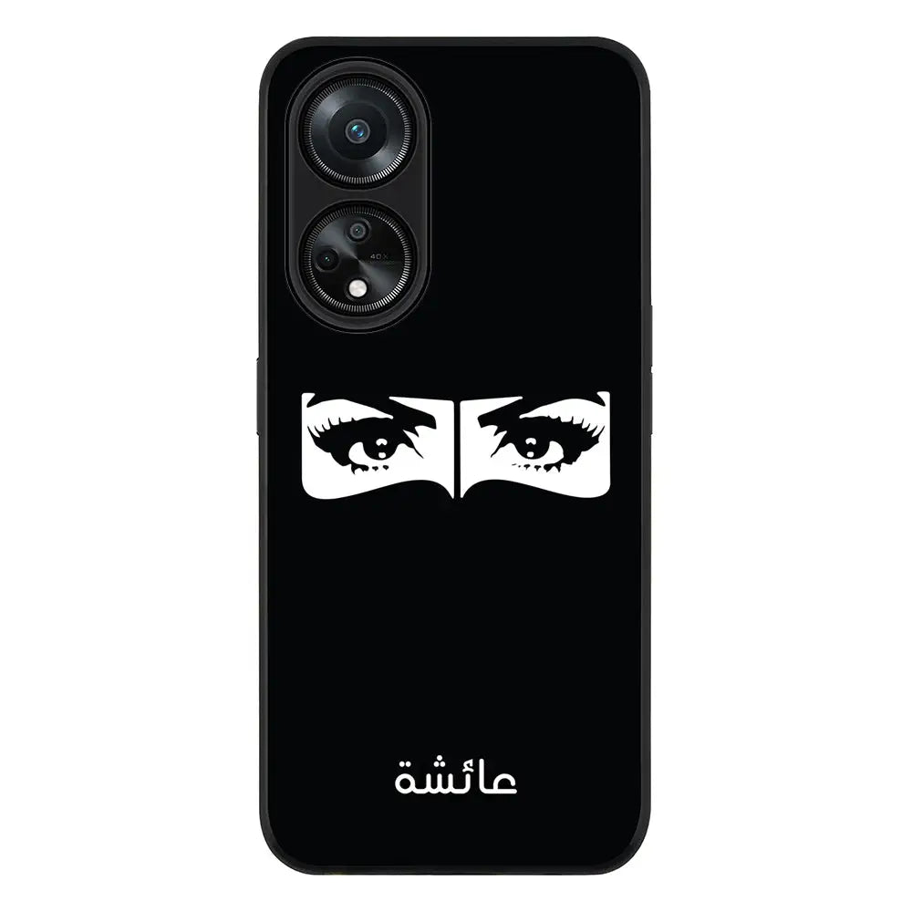 Oppo A98 / Rugged Black Custom Name Niqabi Eye, Phone Case - Oppo - Stylizedd.com