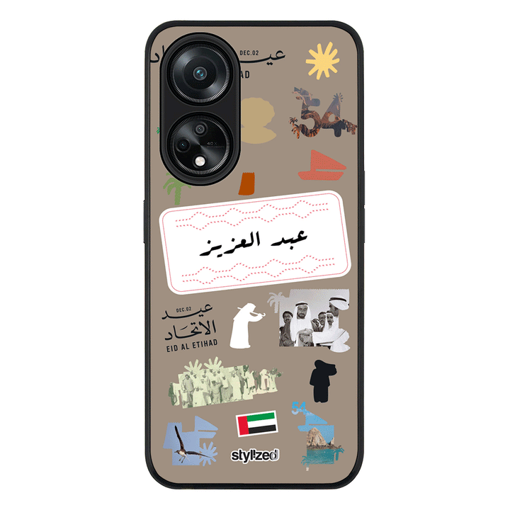 Oppo A98 / Rugged Black Custom Eid Al Etihad 54 National Day Sticker, Phone Case - Oppo - Stylizedd.com