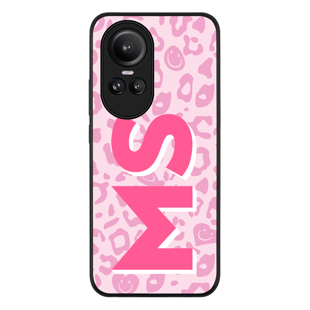 Oppo Reno10 / Oppo Reno10 Pro / Rugged Black Custom Monogram Initial 3D Shadow Text Seamless Pattern, Phone Case - Oppo - Stylizedd.com
