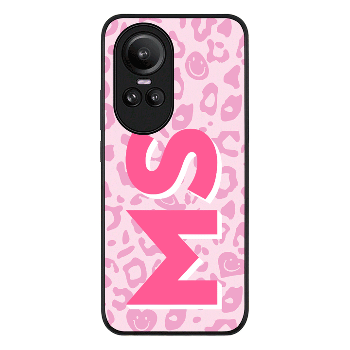 Oppo Reno10 / Oppo Reno10 Pro / Rugged Black Custom Monogram Initial 3D Shadow Text Seamless Pattern, Phone Case - Oppo - Stylizedd.com