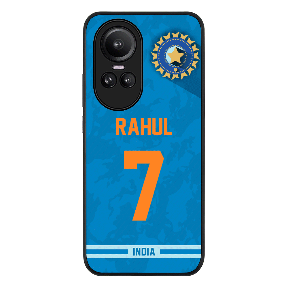 Oppo Reno10 / Oppo Reno10 Pro / Rugged Black Personalized Cricket Jersey Phone Case Custom Name & Number - Oppo - Stylizedd.com