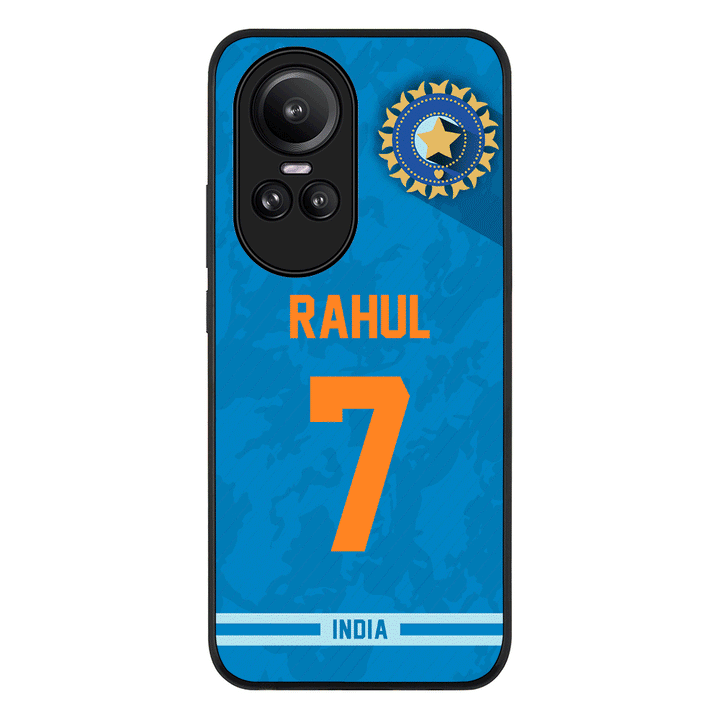 Oppo Reno10 / Oppo Reno10 Pro / Rugged Black Personalized Cricket Jersey Phone Case Custom Name & Number - Oppo - Stylizedd.com