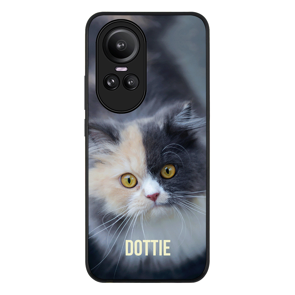 Personalized Pet Cat Phone Case - Oppo - Reno10 / Pro / Rugged Black - Stylizedd