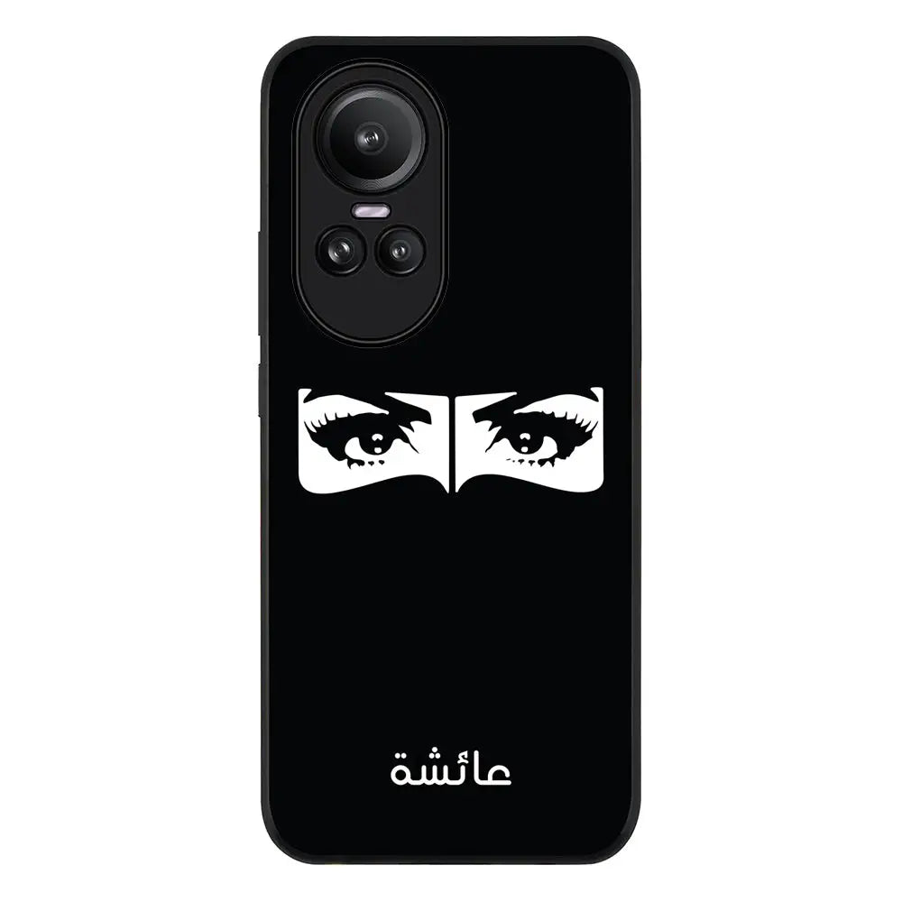 Oppo Reno10 / Oppo Reno10 Pro / Rugged Black Custom Name Niqabi Eye, Phone Case - Oppo - Stylizedd.com