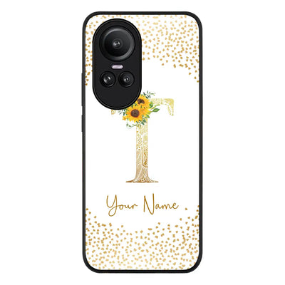 Floral Mandala Initial Phone Case - Oppo - Reno10 / Pro / Rugged Black - Stylizedd