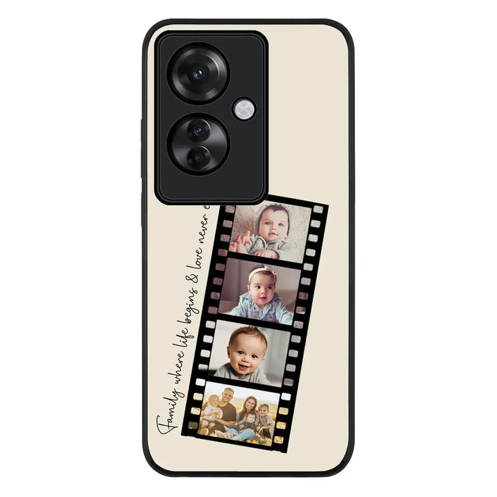 Custom Film Strips Personalised Movie Strip Phone Case - Oppo - Reno11 F / F25 Pro / Rugged Black