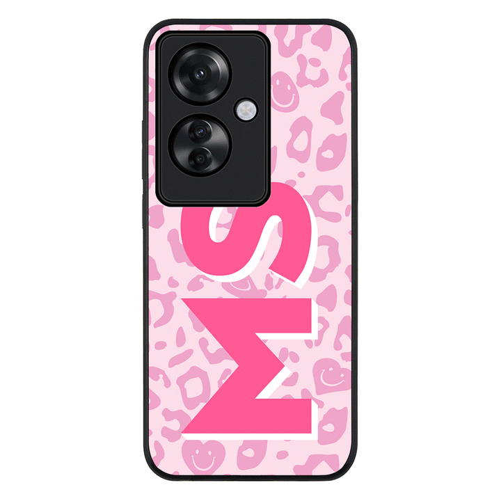 Oppo Reno11 F / F25 Pro / Rugged Black Custom Monogram Initial 3D Shadow Text Seamless Pattern, Phone Case - Oppo - Stylizedd.com