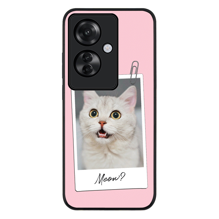 Oppo Reno11 F / F25 Pro / Rugged Black Polaroid Photo Pet Cat, Phone Case - Oppo - Stylizedd.com