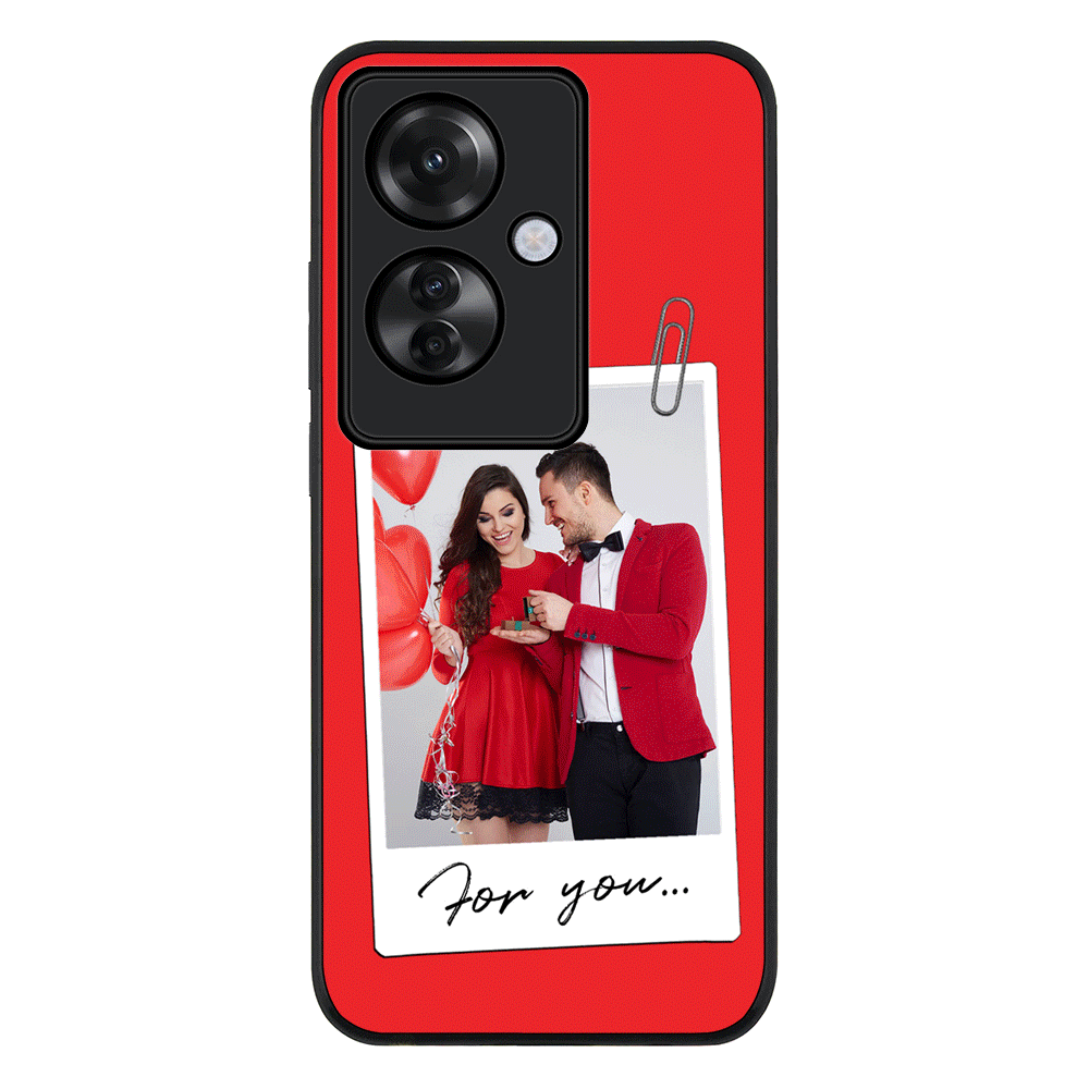 Personalized Polaroid Photo Valentine Phone Case - Oppo - Reno11 F / F25 Pro / Rugged Black
