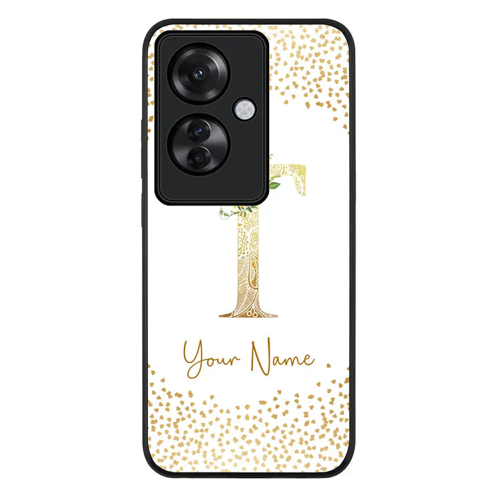 Oppo Reno11 F / F25 Pro / Rugged Black Floral Mandala Initial Phone Case - Oppo - Stylizedd.com