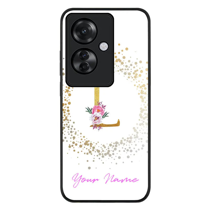 Oppo Reno11 F / F25 Pro / Rugged Black Floral Initial Phone Case - Oppo - Stylizedd.com