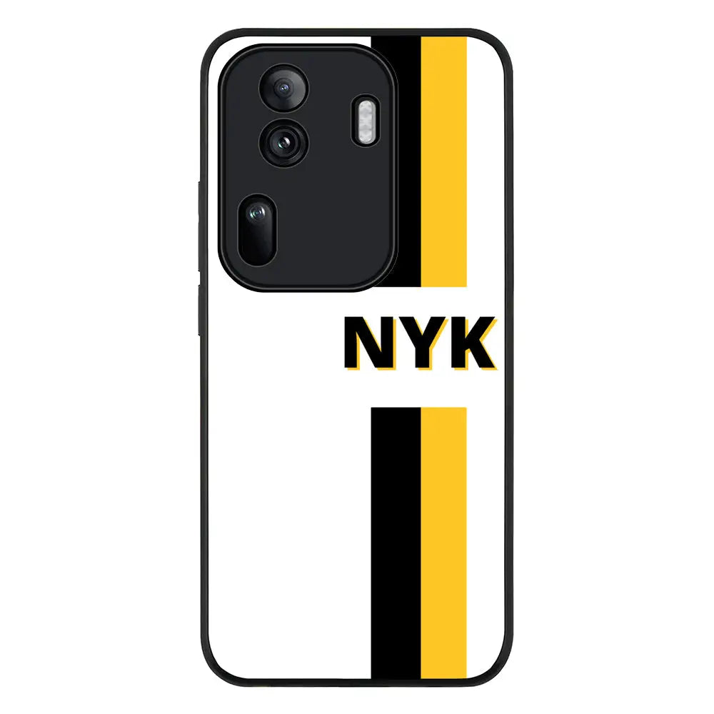 Custom Striped Monogram Phone Case - Oppo - Reno11 Pro / Rugged Black - Stylizedd