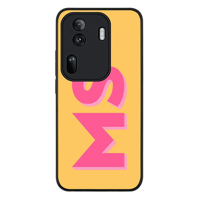 Personalized Monogram Initial 3D Shadow Text Phone Case - Oppo - Reno11 Pro / Rugged Black