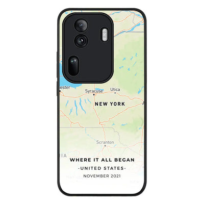 Personalized map Phone Case - Oppo - Reno11 Pro / Rugged Black - Stylizedd