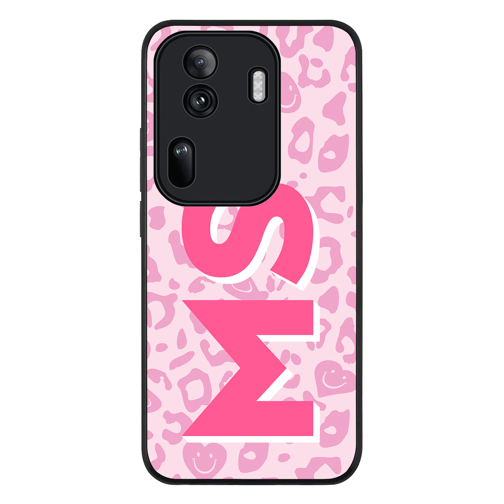 Oppo Reno11 Pro / Rugged Black Custom Monogram Initial 3D Shadow Text Seamless Pattern, Phone Case - Oppo - Stylizedd.com