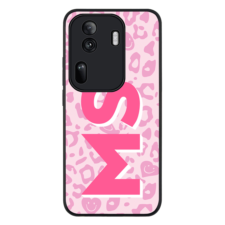 Oppo Reno11 Pro / Rugged Black Custom Monogram Initial 3D Shadow Text Seamless Pattern, Phone Case - Oppo - Stylizedd.com