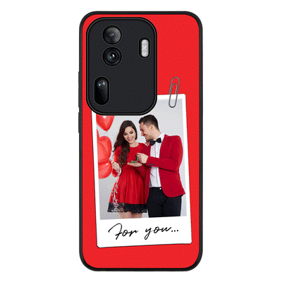 Personalized Polaroid Photo Valentine Phone Case - Oppo - Reno11 Pro / Rugged Black - Stylizedd
